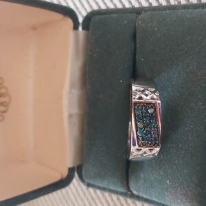 Genuine Blue Diamond  Men's Ring sz 9 .23 carat